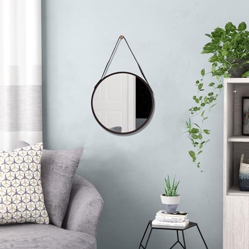 Brown Round Hanging Mirror - Image 7
