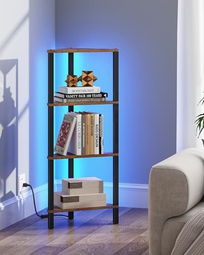 TUTOTAK Corner Shelf, 4-Tier Corner Bookshelf - Image 6