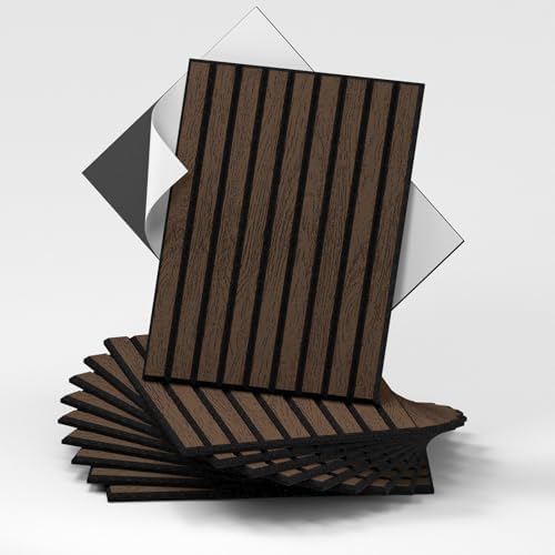WADILE 8 Pack Self Adhesive Acoustic Wall Panels in Wood Look 11.8"x15.7" by WADILE