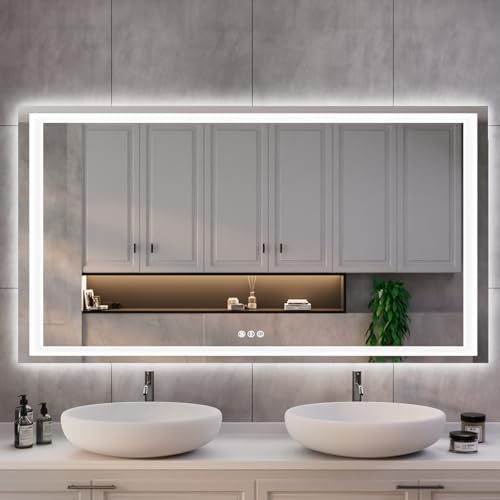 ISKM 51x32 LED Mirror for Bathroom, Front and Back Lit by ISKM-IStillKeepMovin
