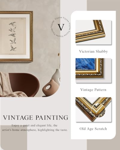 VIYYIEA Vintage Gold Framed Flying Bird Wall Art - Image 2