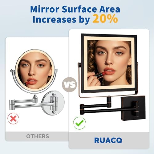 Ruacq Wall Mounted Makeup Mirror - Image 4