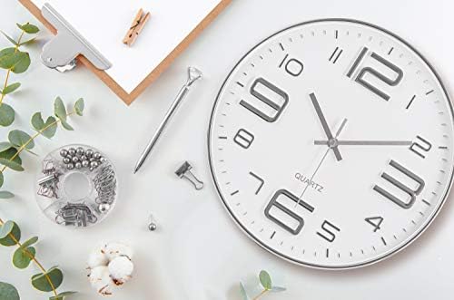 Bernhard Products Silver Wall Clock 12 Inch Silent Non-Ticking Quality Quartz - Image 6