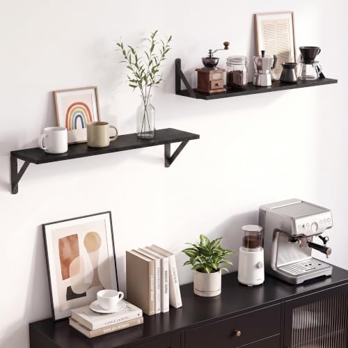 Black Wall Shelves 6" Deep, 24x6 Set of 2 - Image 4