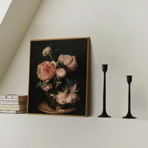 KBKBART Framed Canvas Wall Art, Peony Floral Prints Decor, 16x24 Inch - Image 4