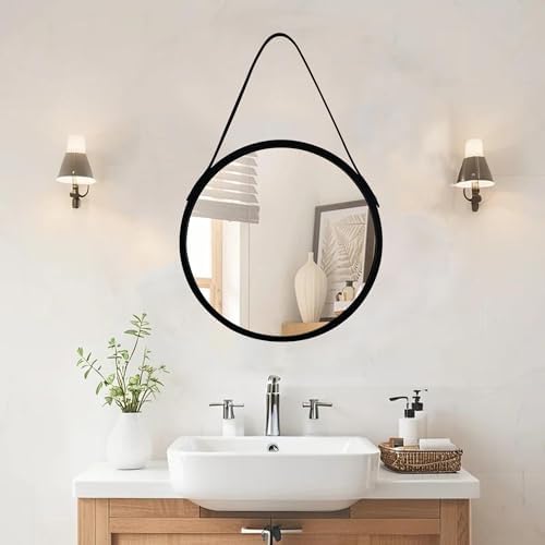 Black Round Hanging Mirror - Image 3