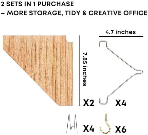 2 Pack Fabric Wall Wooden Wall Cubicle Corner Shelf - Image 2
