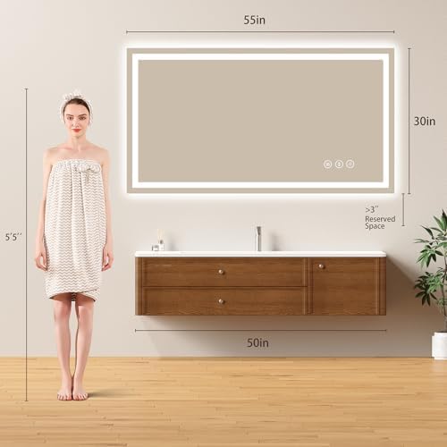 55"x 30" LED Bathroom Mirror - Image 2