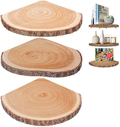 Corner Floating Shelves 3Pcs Wood Corner Shelf Rustic Wall Corner Shelf by ShineZoom