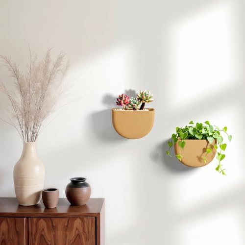 Asnext 2 Pack Indoor Wall Planter, 7 Inch Wall Planter Pot, Terracotta - Image 3