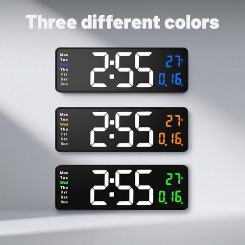 Lgooiin Digital Wall Clock Large Display, 16.2 Inch, LED Digital Clock - Image 2