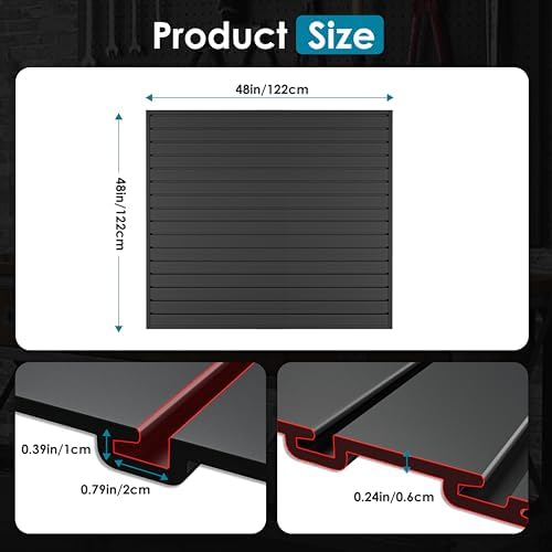Brakki Slat Wall Paneling 4x4 Ft, Slatwall Garage Organizer Storage System - Image 2