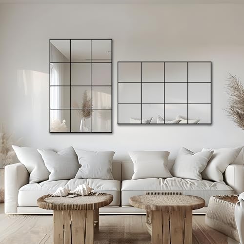 Antok Wall Mirror, Metal Framed Wall Mounted Mirror, Hanging or Leaning - Image 4