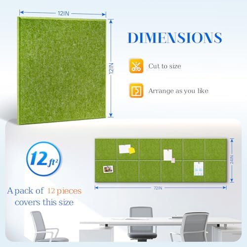 DOLLAR BOSS Felt Cork Board Tiles 48" x 36" Bulletin Board - Image 2