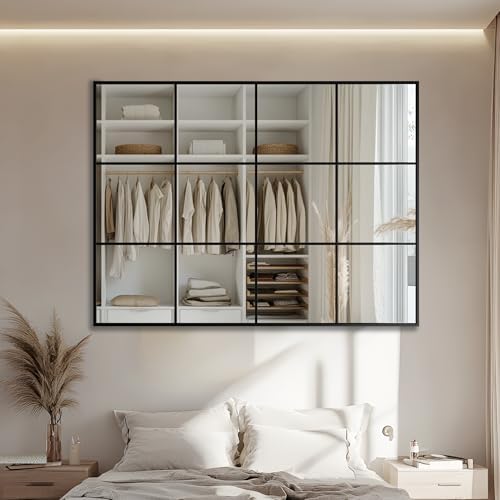 Antok Wall Mirror, Metal Framed Wall Mounted Mirror, Hanging or Leaning - Image 2