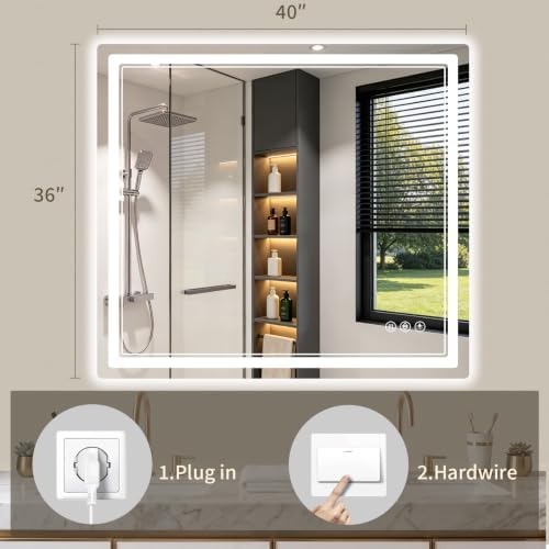 36"x40" LED Bathroom Mirror - Image 4