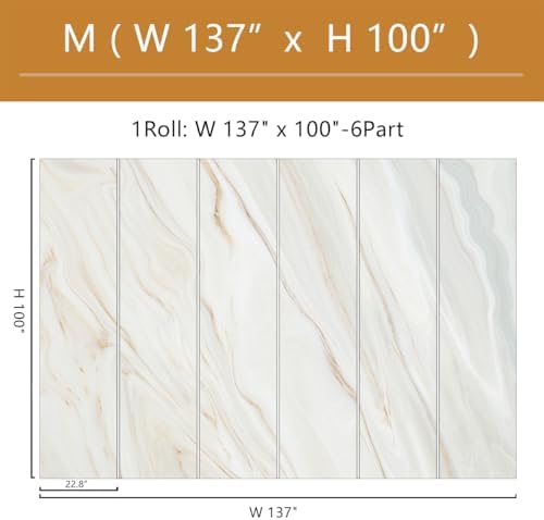 Brown and White Marble Wallpaper Mural Peel and Stick 137"x100" - Image 4