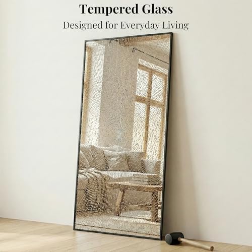 60"x30" Matte Black Wide Bathroom Wall Mirror - Image 5