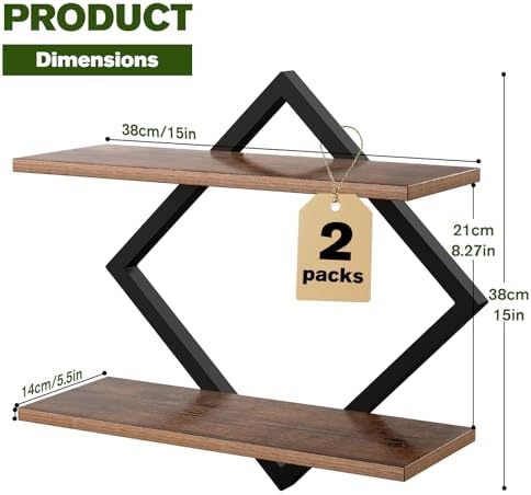 2 Pack Floating Wall Shelves Plant Holders - Image 2