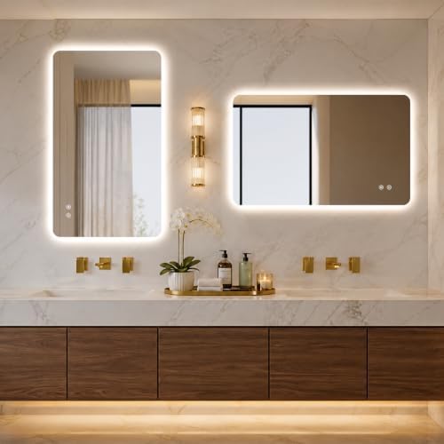 Niccy Rectangle LED Bathroom Mirrors, Backlit Vanity Wall Mirror - Image 3