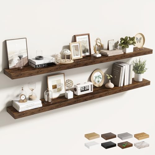 Acovy 55 Inch Floating Shelves for Wall 2 Pack, Wall Mounted Floating Shelf by Acovy