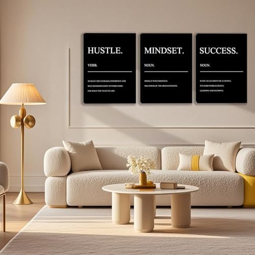 3 Panel Print Canvas Wall Art Motivational Office Wall Decor Painting - Image 3