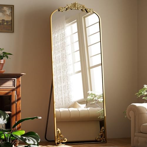 21"x 64" Arched Full Length Mirror, Freestanding Floor Mirror by EASLY