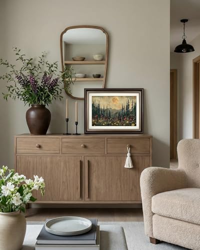 VIYYIEA Landscape Wall Art, Nature Floral Cluster Moon Night Prints 16x12in - Image 2
