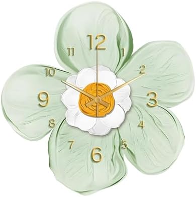 Ergocar Wall Clock, Art Deco Crystal Porcelain Flower Modern Wall Clock by Ergocar