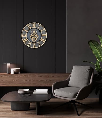 Bulova Timepiece Gear Wall Clock C4347 | 20" Ash Veneer Frame - Image 5