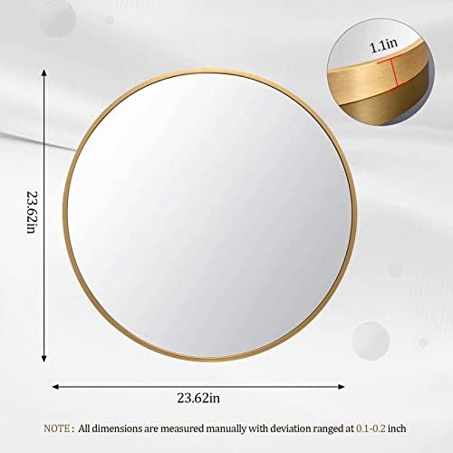 HARRITPURE Round Mirror 23.6" Gold Wall Mounted Circle Mirror - Image 5