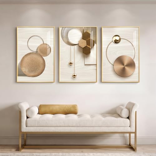 Large Framed Modern Luxury Gold Wall Art - Image 2