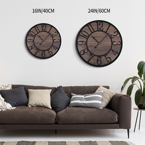 LEIKE Large Wall Clocks for Living Room, Non Ticking Silent, Battery Operated - Image 4