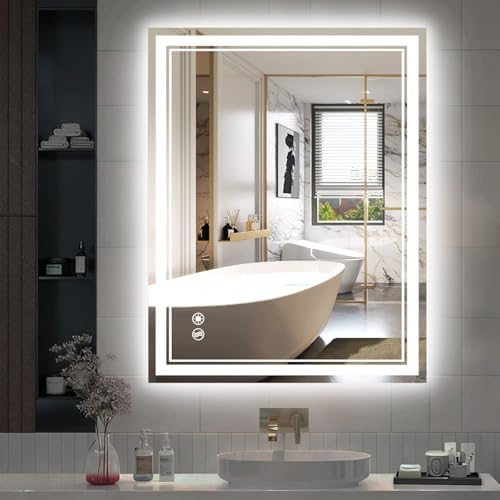 COLMERD 28 x 36'' LED Mirror for Bathroom, 3 Colors Dimmable by COLMERD