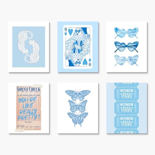 Habseligkeit Cute Blue Wall Art Prints, Butterfly Wall Decors - Image 7