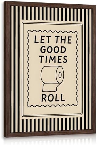 Cyebmo Funny Bathroom Wall Art, Let The Good Times Roll Toilet Paper Wall Decor by Unknown
