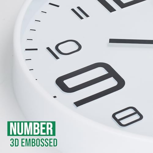 Wall Clock Modern Non-Ticking Battery Operated Wall Clocks Silent Quartz - Image 4