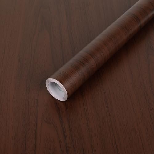Wood Grain Contact Paper Peel and Stick Self Adhesive Wallpaper Red Brown by Abyssaly