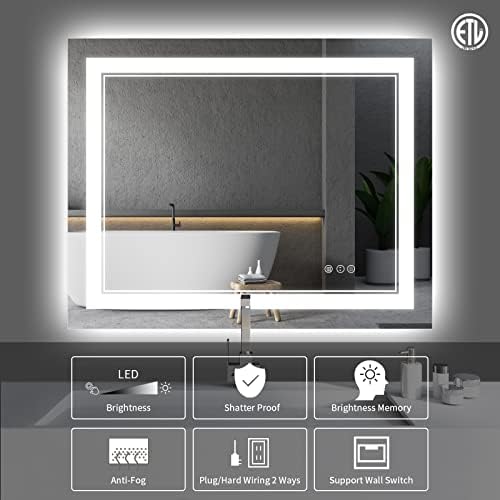 48x36 Inch LED Bathroom Mirror - Image 2