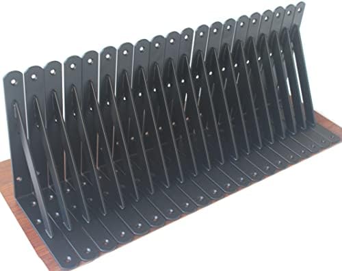 24 Pack L8 x H 6" Black Heavy Duty Shelf Brackets by MHMYDZ