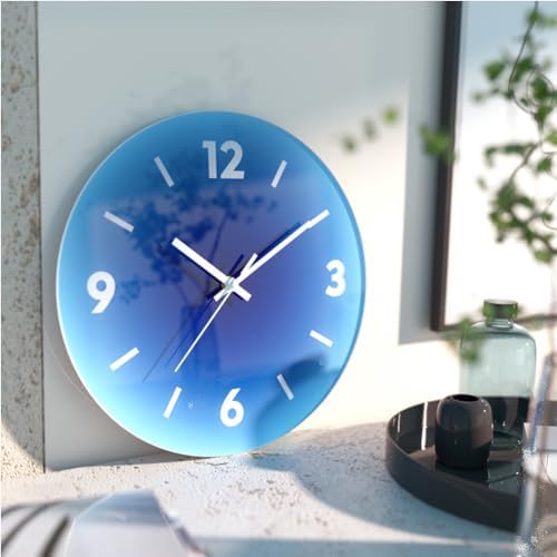 12 in Modern Wall Clock, Silent Glass Clock, Decorative Wall Clocks - Image 2