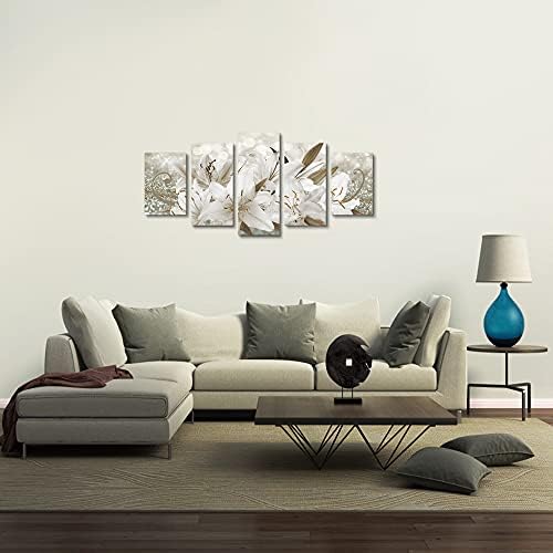 LUDUHU White Orchid Flowers Canvas Print - Image 2