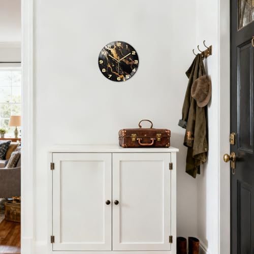 peacoblue Marble Pattern Wall Clocks Battery Operated - Image 3