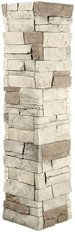 GenStone Faux Stacked Stone Pillar Panel 11.25" x 24" in Vanilla Bean Color - Image 3