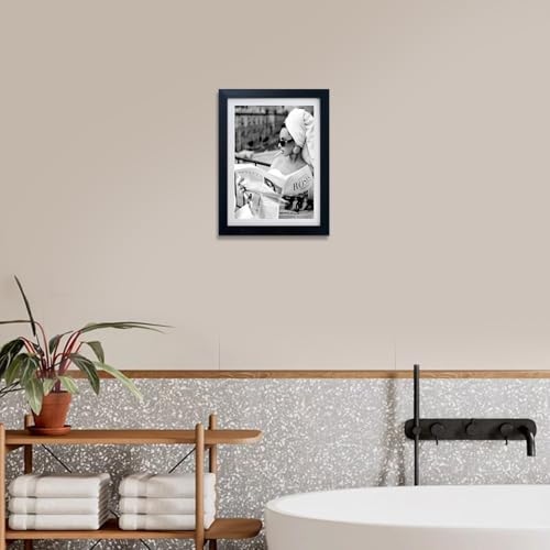 Framed Black and White Canvas Wall Art Woman Reading Newspaper Print Poster - Image 7