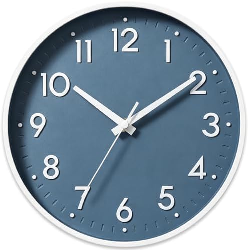 Mosewa 10 Inch Wall Clock Battery Operated Silent Non Ticking Analog by MOSEWAWALLCLOCK