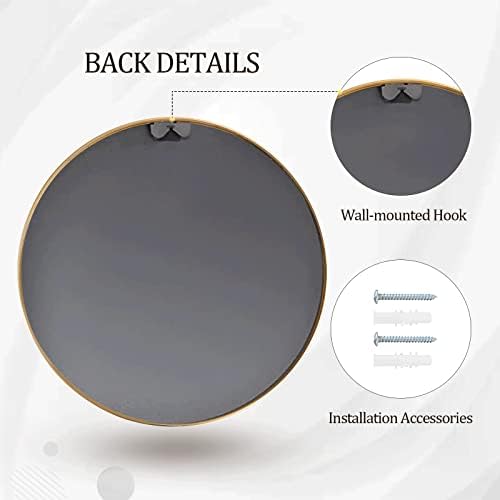 HARRITPURE Round Mirror 23.6" Gold Wall Mounted Circle Mirror - Image 6