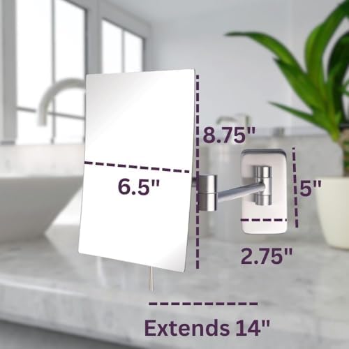 JERDON Wall-Mounted Makeup Mirror - Image 2