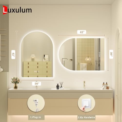 Arched Backlit LED Lighted Bathroom Mirror 30x42 - Image 5