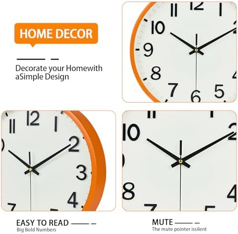 Wall Clock, Modern 8 Inch Small Wall Clocks Battery Operated, Silent - Image 4